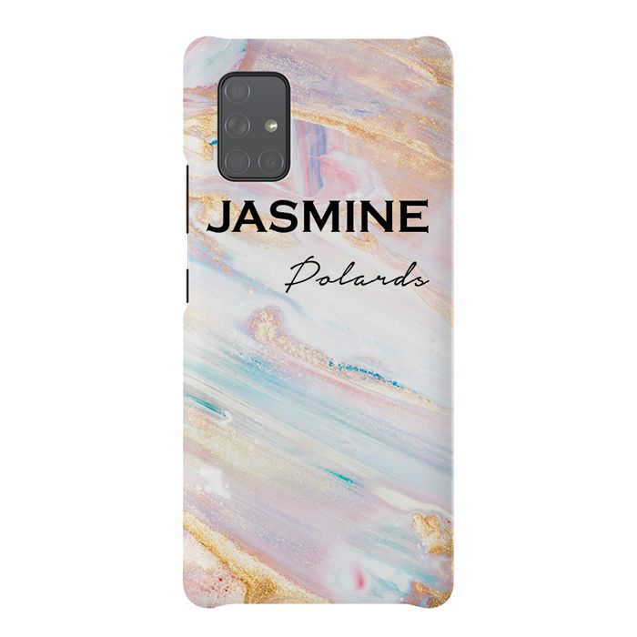 Personalised Blush Marble Name Samsung Galaxy A51 Case