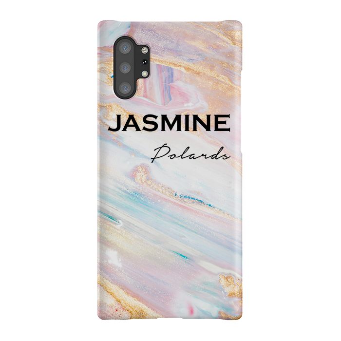 Personalised Blush Marble Name Samsung Galaxy Note 10+ Case