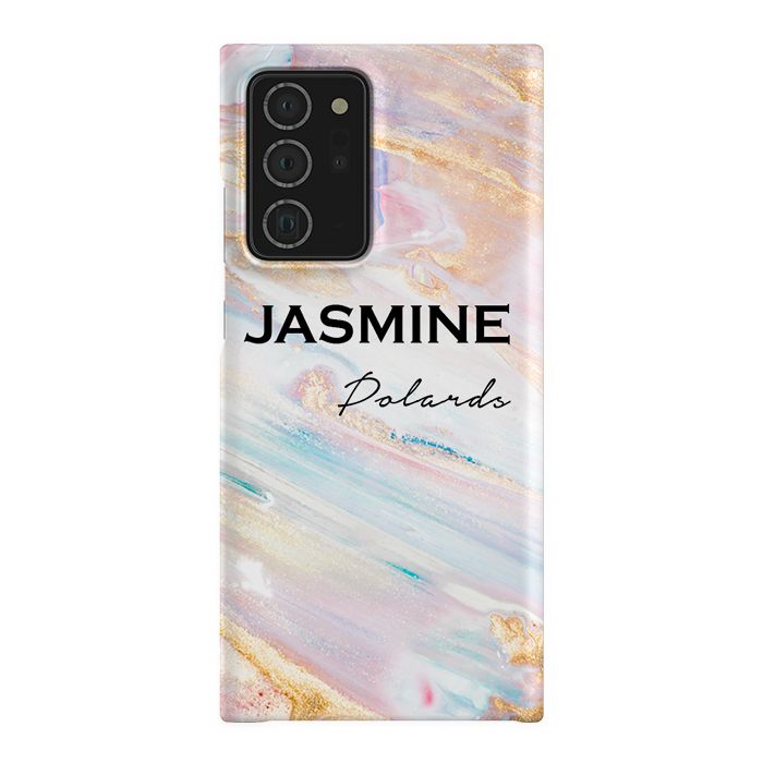 Personalised Blush Marble Name Samsung Galaxy Note 20 Ultra Case