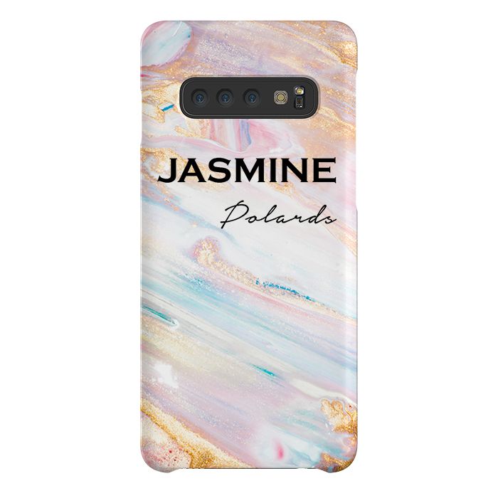 Personalised Blush Marble Name Samsung Galaxy S10 Plus Case