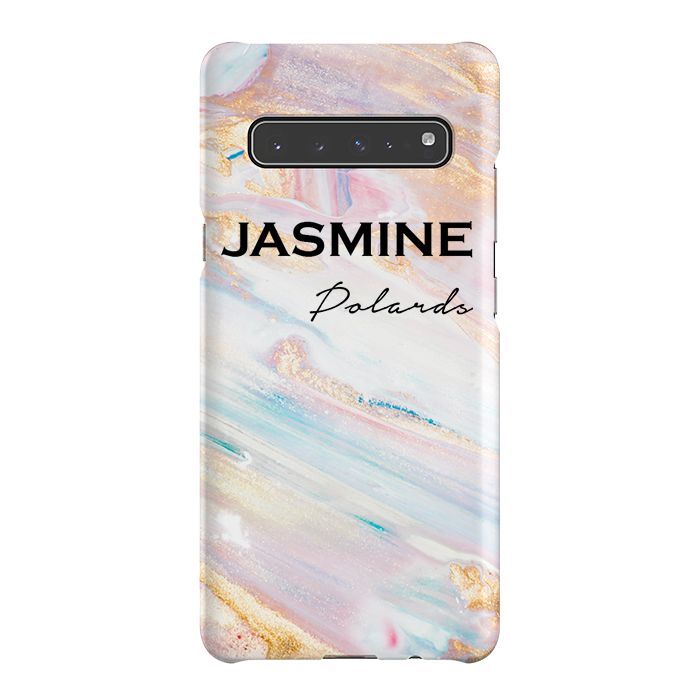 Personalised Blush Marble Name Samsung Galaxy S10 5G Case