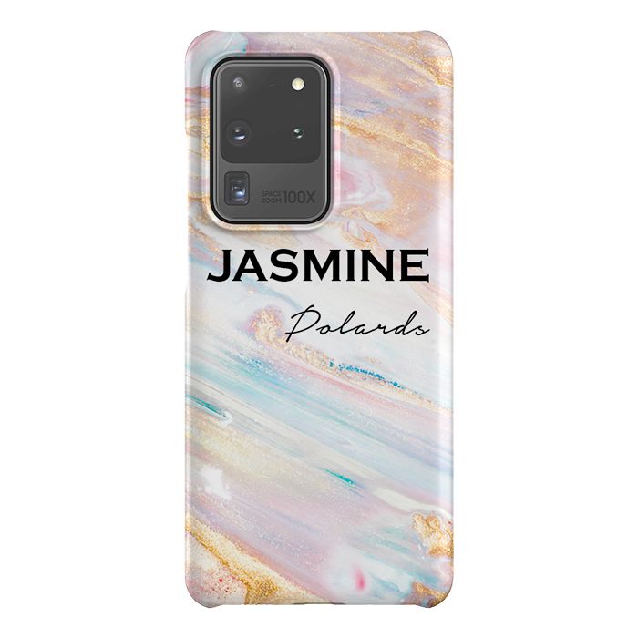 Personalised Blush Marble Name Samsung Galaxy S20 Ultra Case
