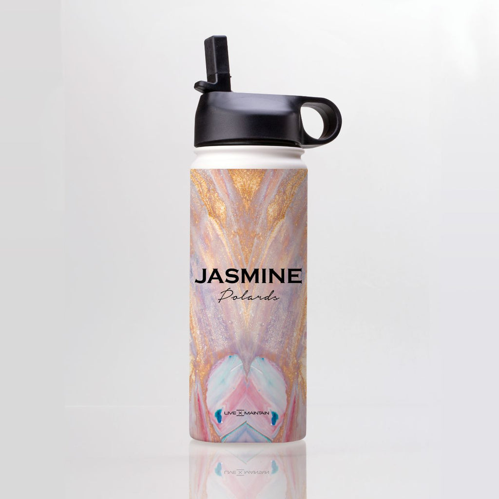 Personalised Blush Marble Name Stainless Steele Water Bottle