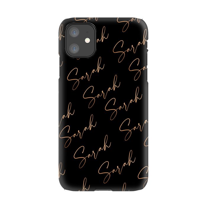 Personalised Bronze Name All Over iPhone 11 Case
