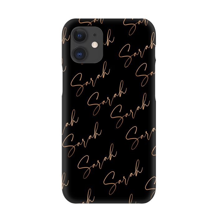 Personalised Bronze Name All Over iPhone 12 Case