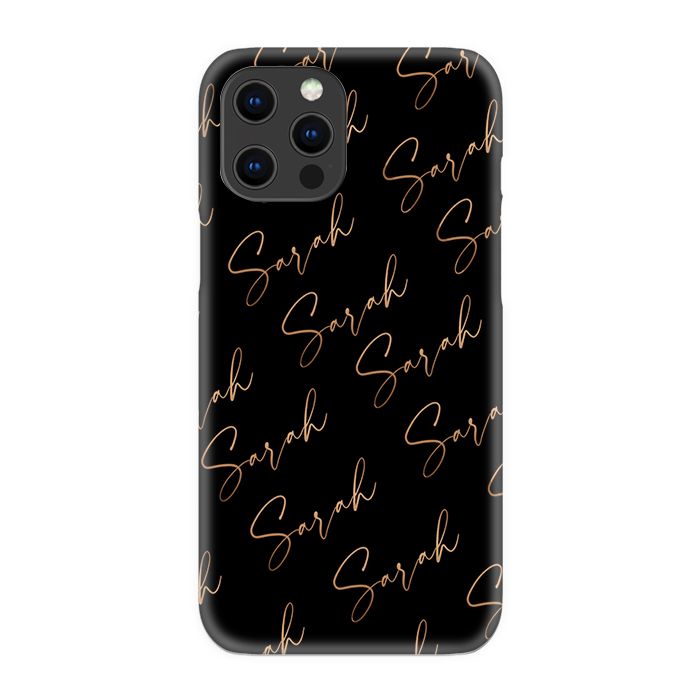 Personalised Bronze Name All Over iPhone 12 Pro Max Case