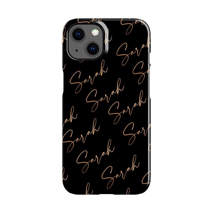 Personalised Bronze Name All Over iPhone 13 Case