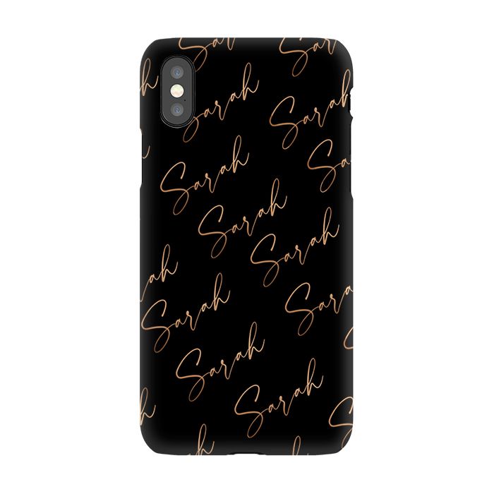 Personalised Bronze Name All Over iPhone XS Case