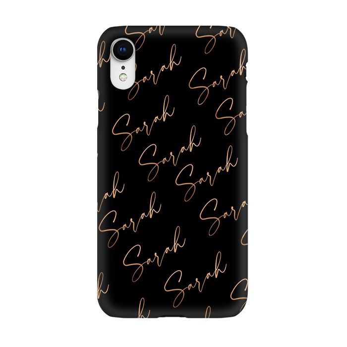 Personalised Bronze Name All Over iPhone XR Case