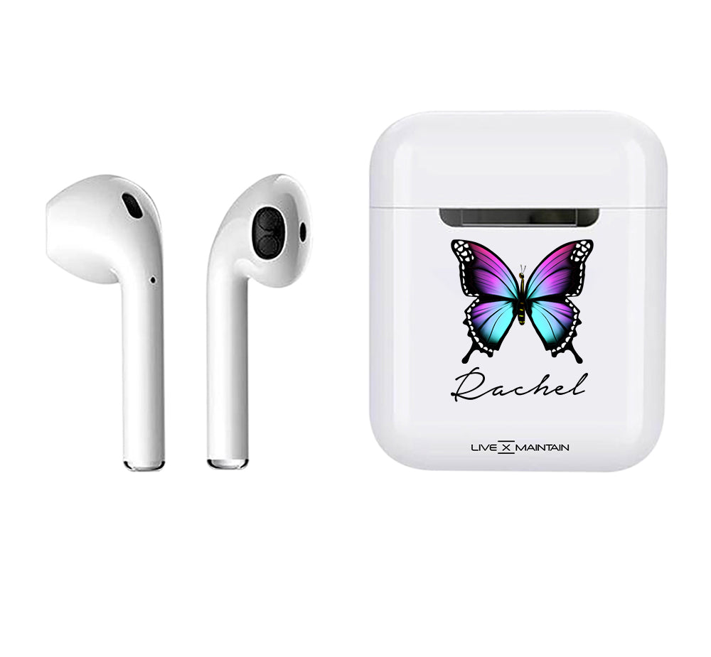 Personalised Butterfly Name Smart Earbuds