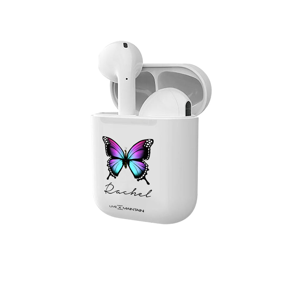 Personalised Butterfly Name Smart Earbuds