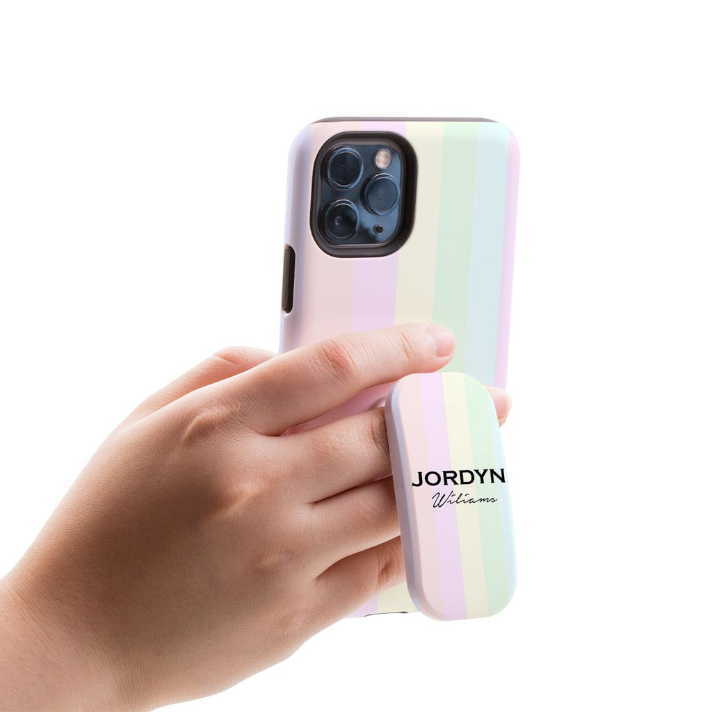 Personalised Pastel Stripes Stripe Clickit Phone grip