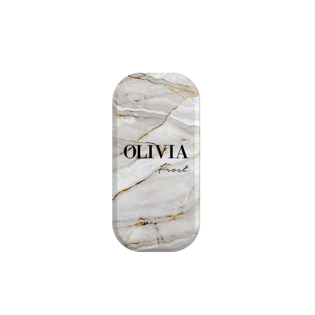 Personalised Cream Marble Name Clickit Phone grip