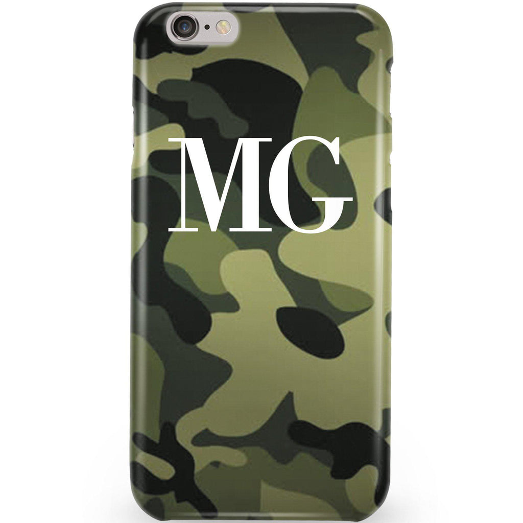 Personalised Green Camouflage Initials iPhone 6 Plus/6s Plus Case
