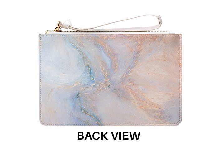 Personalised Moonshine Marble Name Leather Clutch Bag