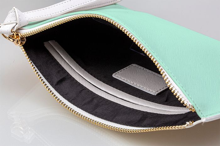 Pale green clutch discount bag