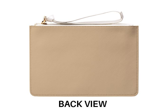 Personalised Tan Leather Clutch Bag