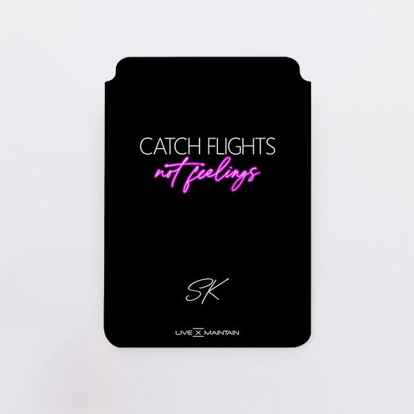 Personalised CATCH FLIGHtS not feelings Saffiano Leather Tablet Laptop Sleeve