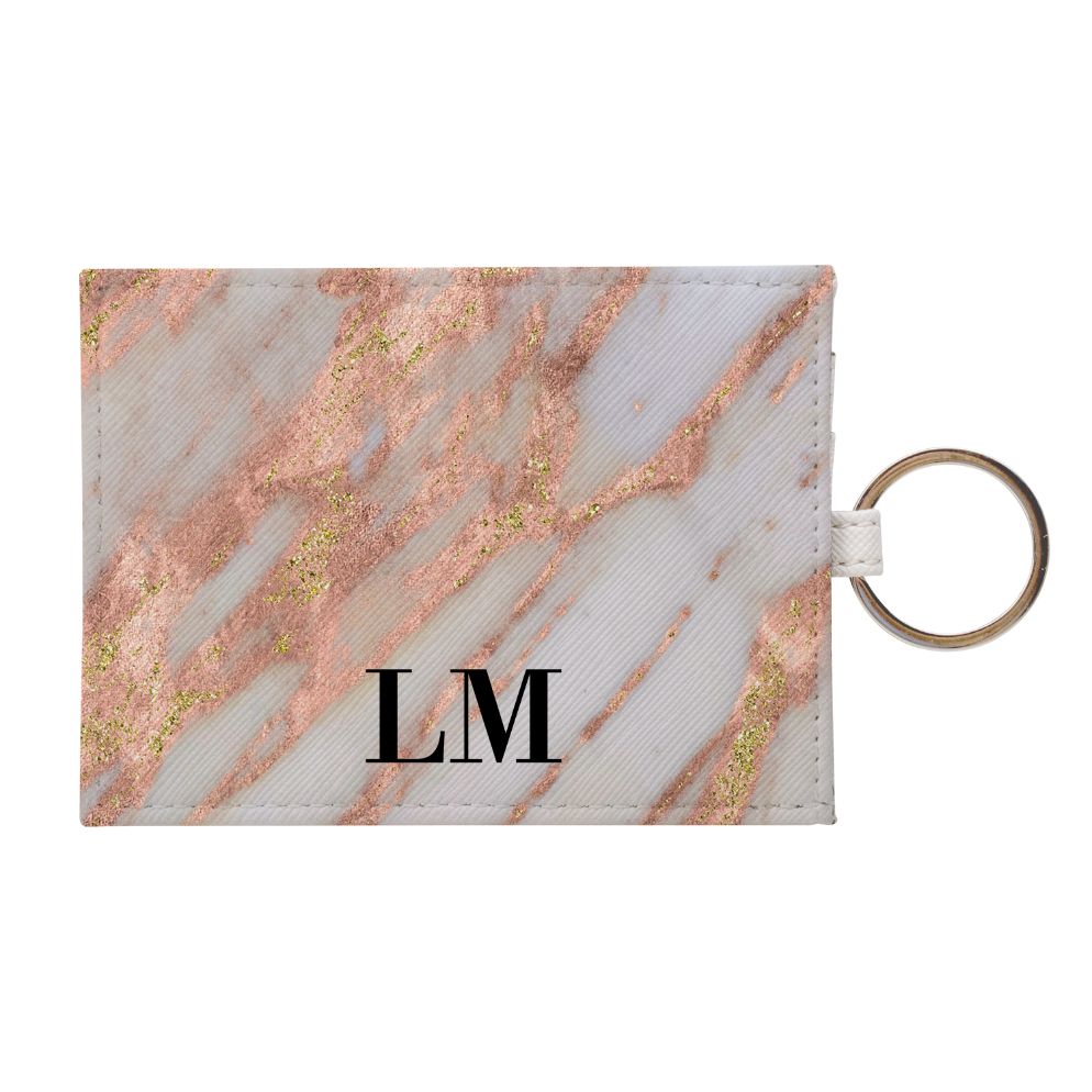 Personalised Aprillia Marble Leather Card Holder