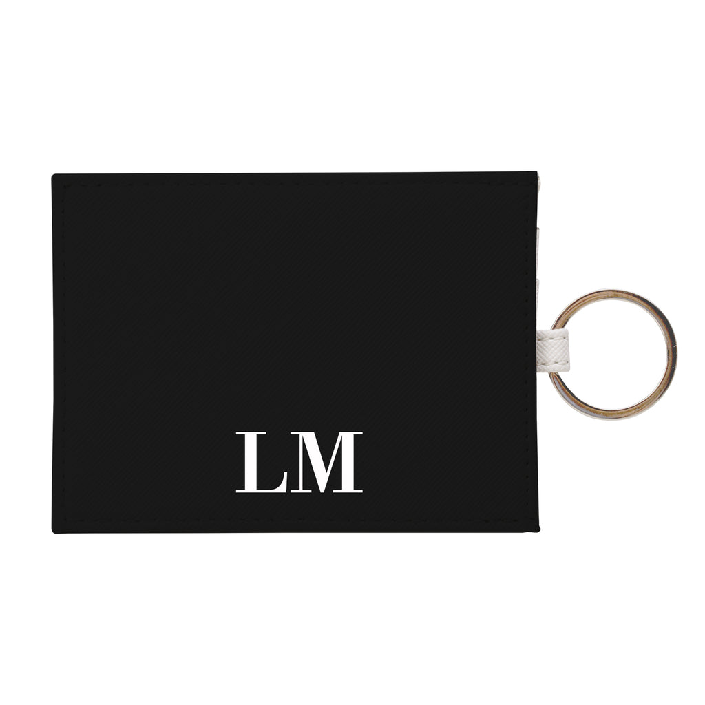 Personalised Black Leather Card Holder