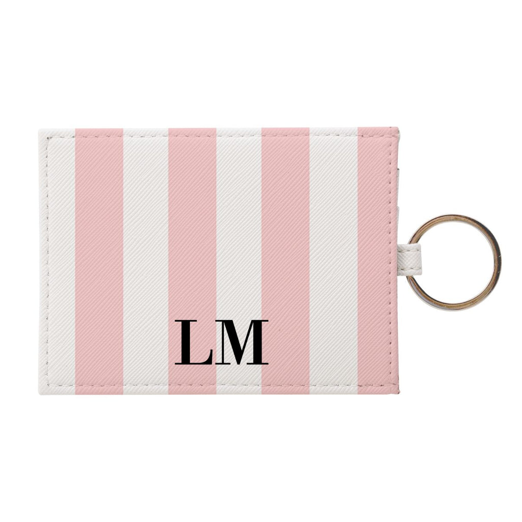 Personalised Bloom Stripes Leather Card Holder