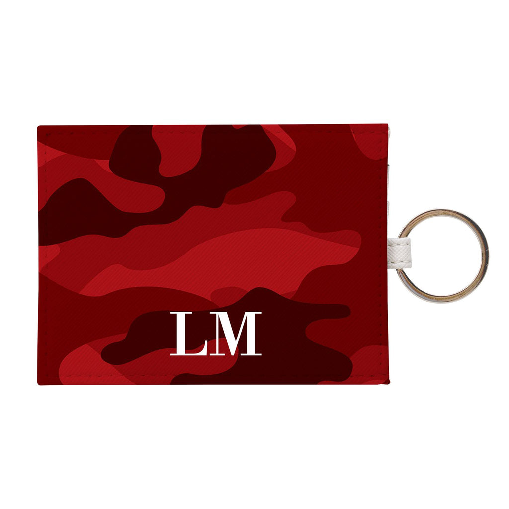 Personalised Red Camouflage Leather Card Holder