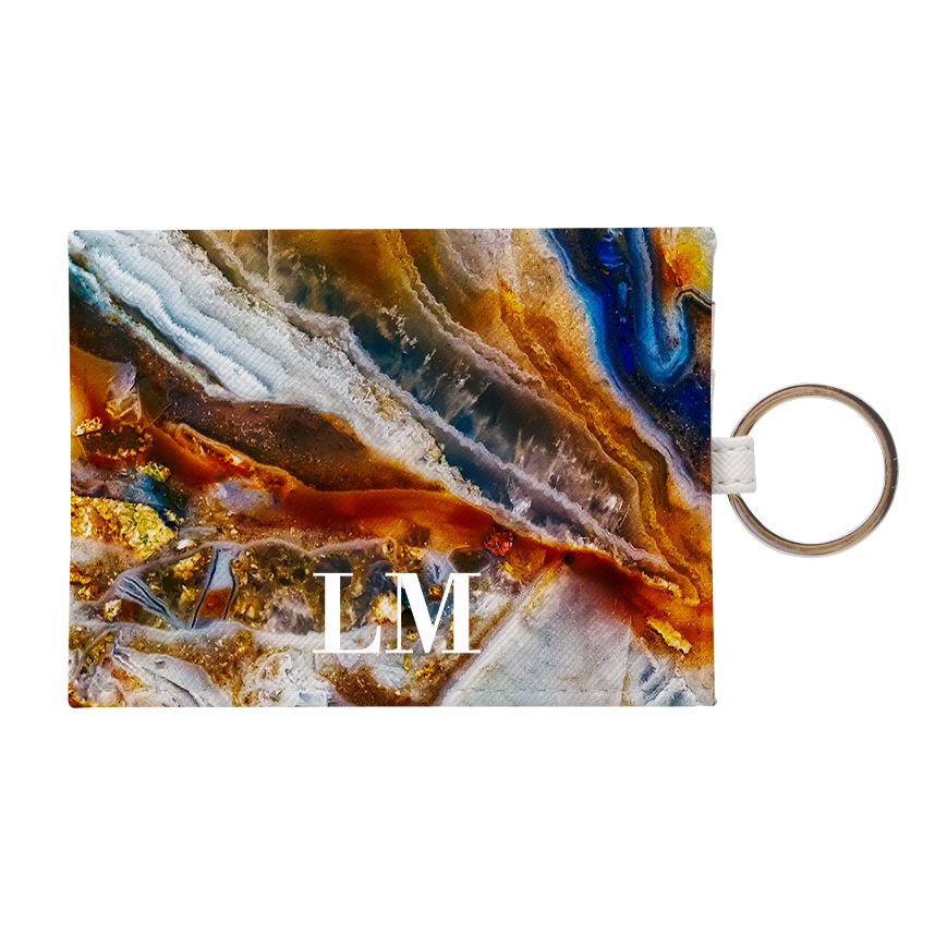 Personalised Colored Stone Marble Leather Card Holder