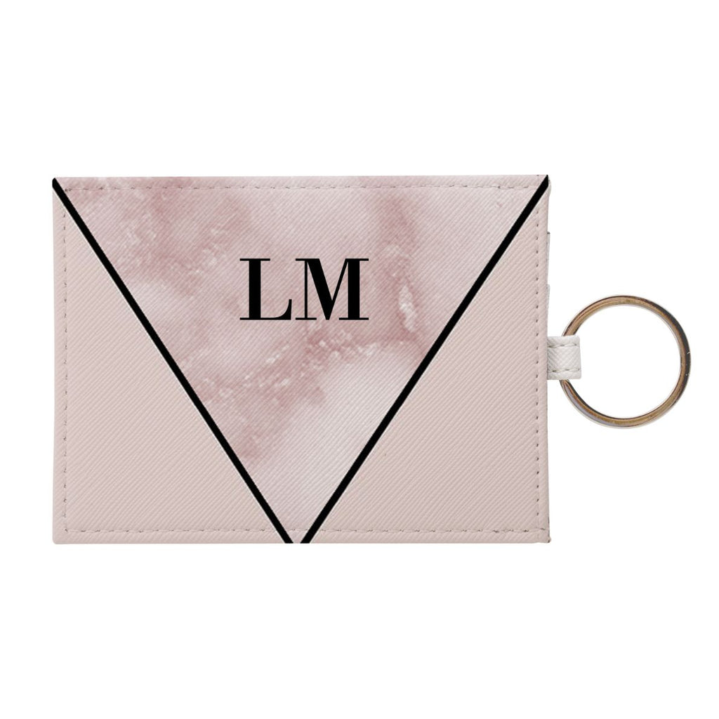 Personalised Pink x Rosa Marble Contrast Leather Card Holder