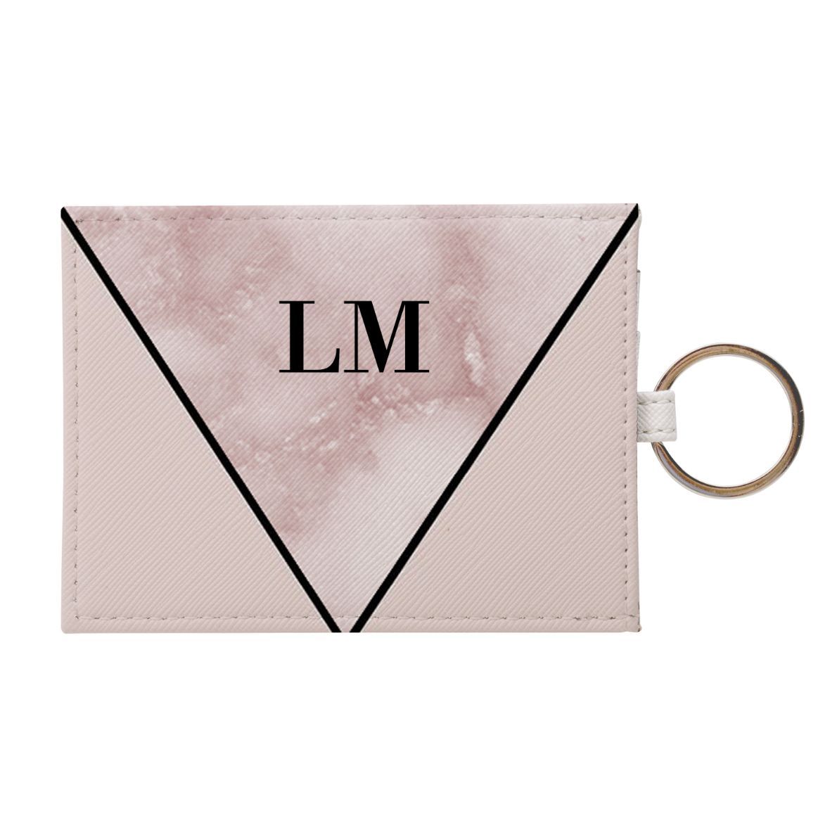 Personalised x Rosa Marble Contrast Leather Card Holder