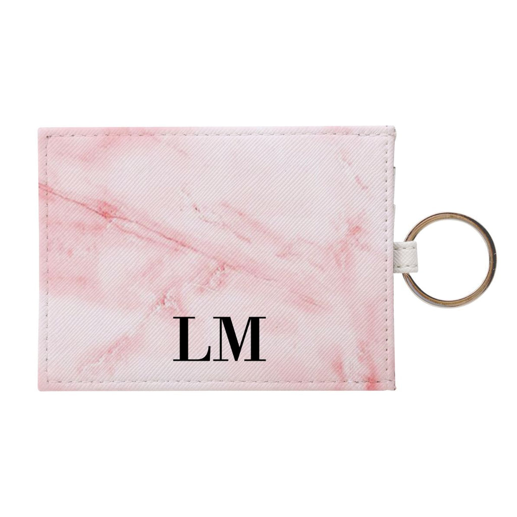 Personalised Cotton Candy Marble Leather Card Holder