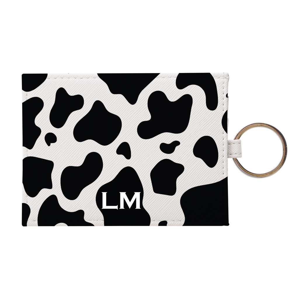 Personalised Cow Print Leather Card Holder