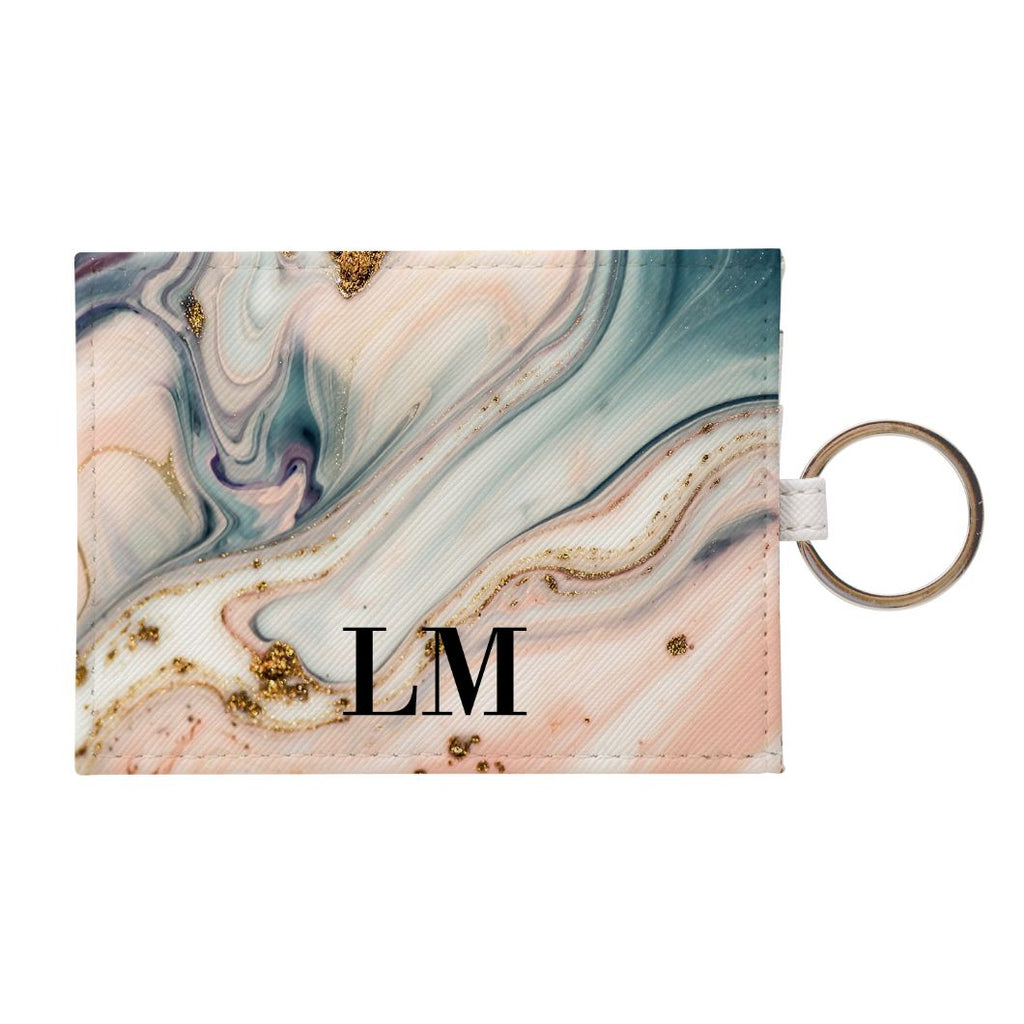 Personalised Fantasia Marble Leather Card Holder