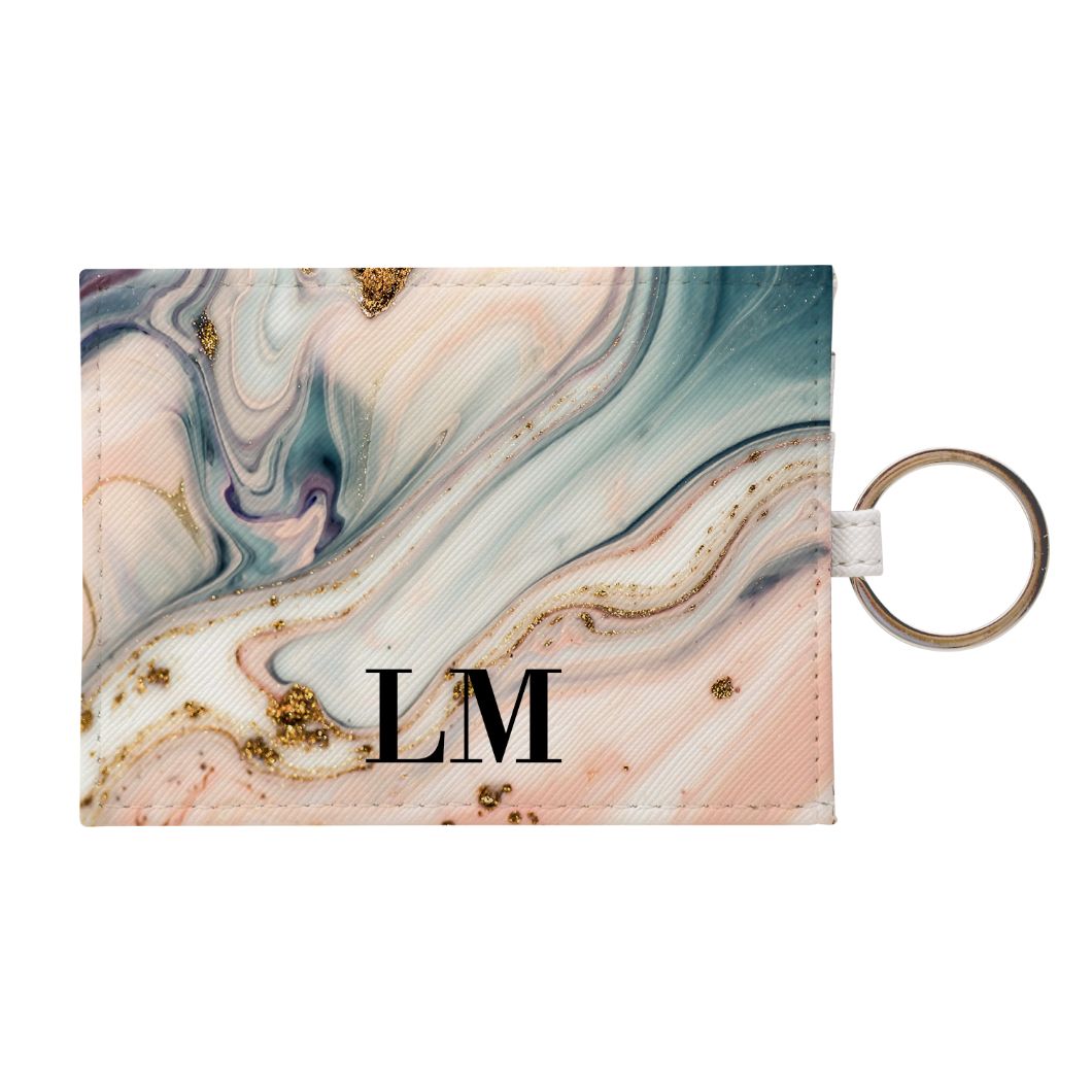 Personalised Fantasia Marble Leather Card Holder