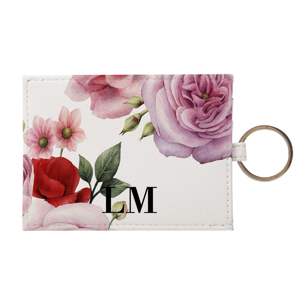 Personalised Floral Blossom Leather Card Holder