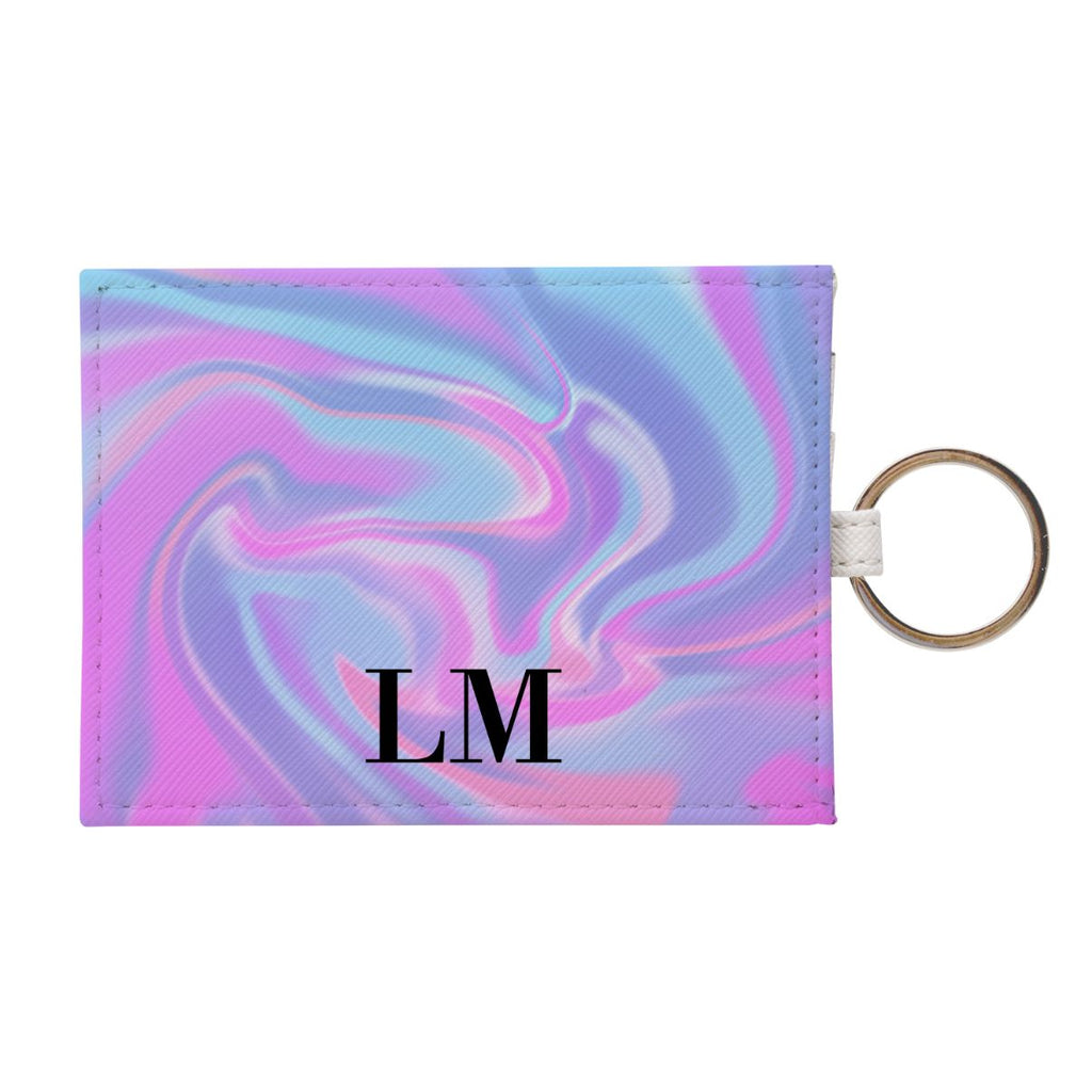 Personalised Luxe Blue Leather Card Holder