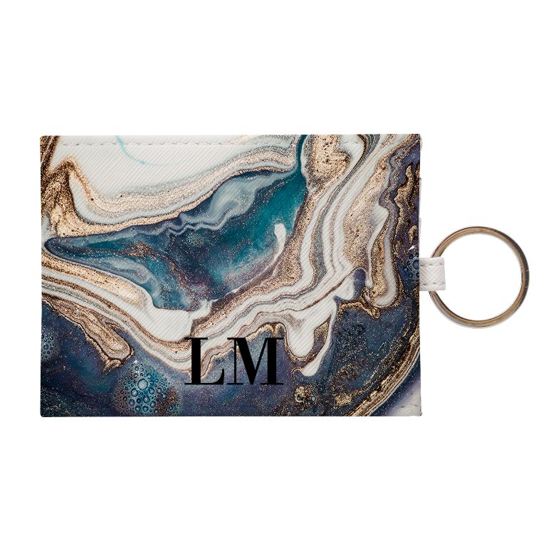 Personalised Luxe Marble Leather Card Holder