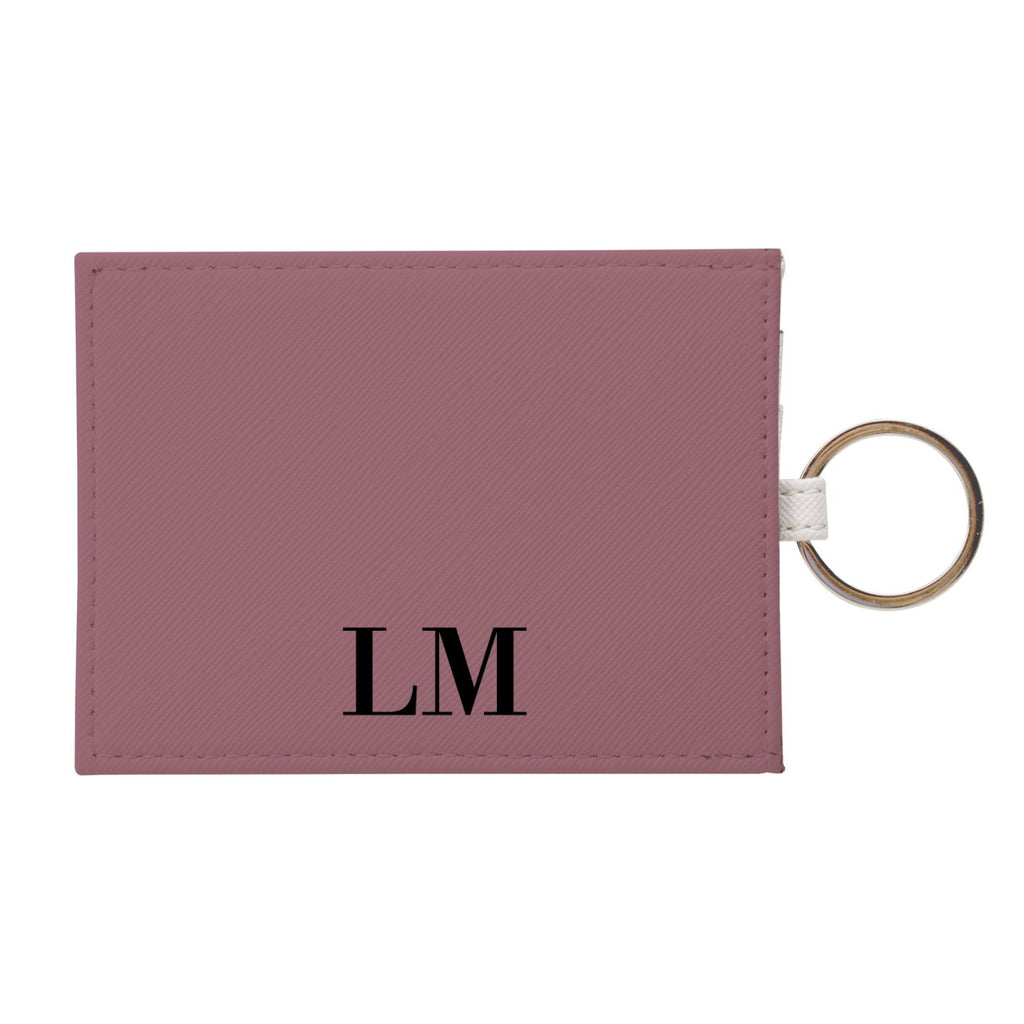 Personalised Nude Leather Card Holder