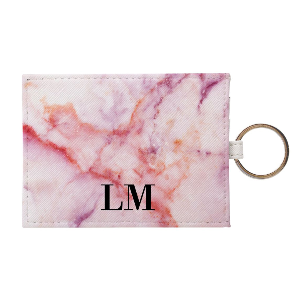Personalised Pastel Marble Leather Card Holder