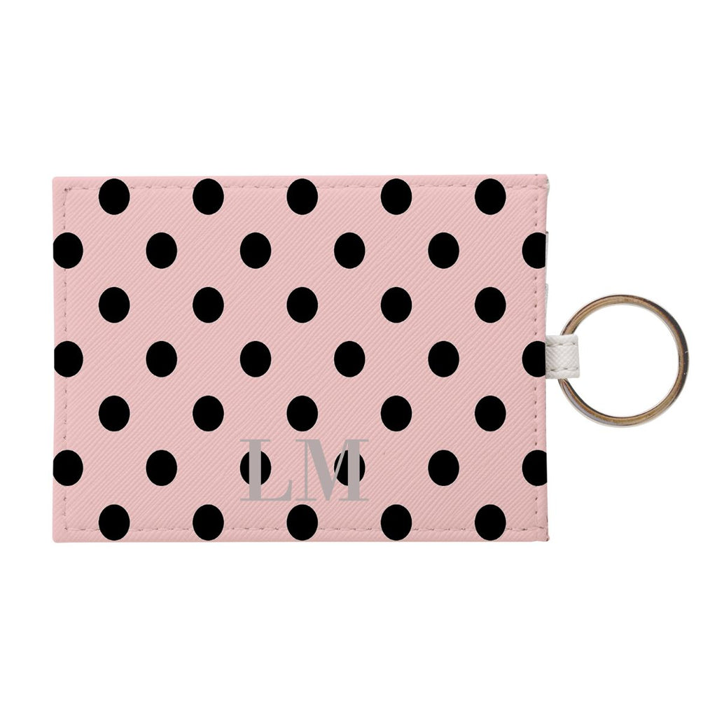 Personalised Bloom Polka Dots Leather Card Holder
