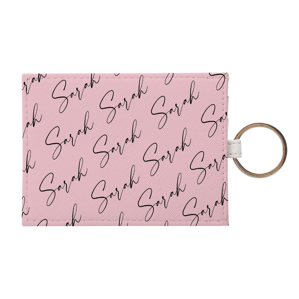 Personalised Script Name All Over Leather Card Holder