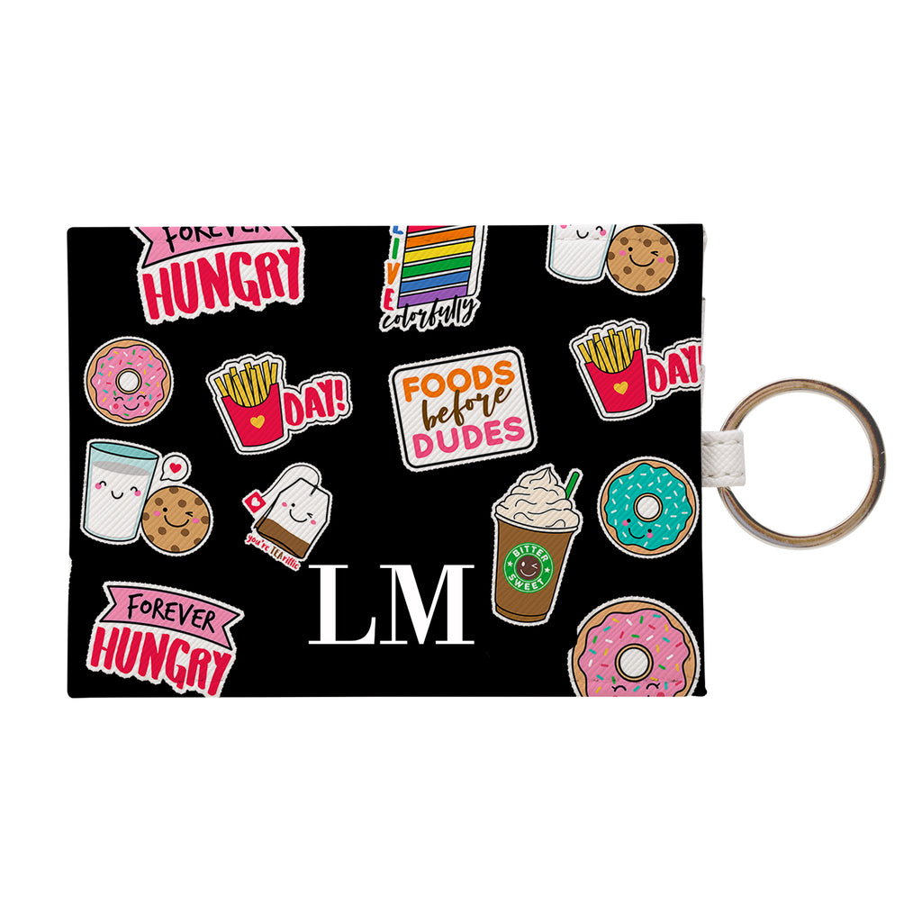 Personalised Foodie Stickers Leather Card Holder