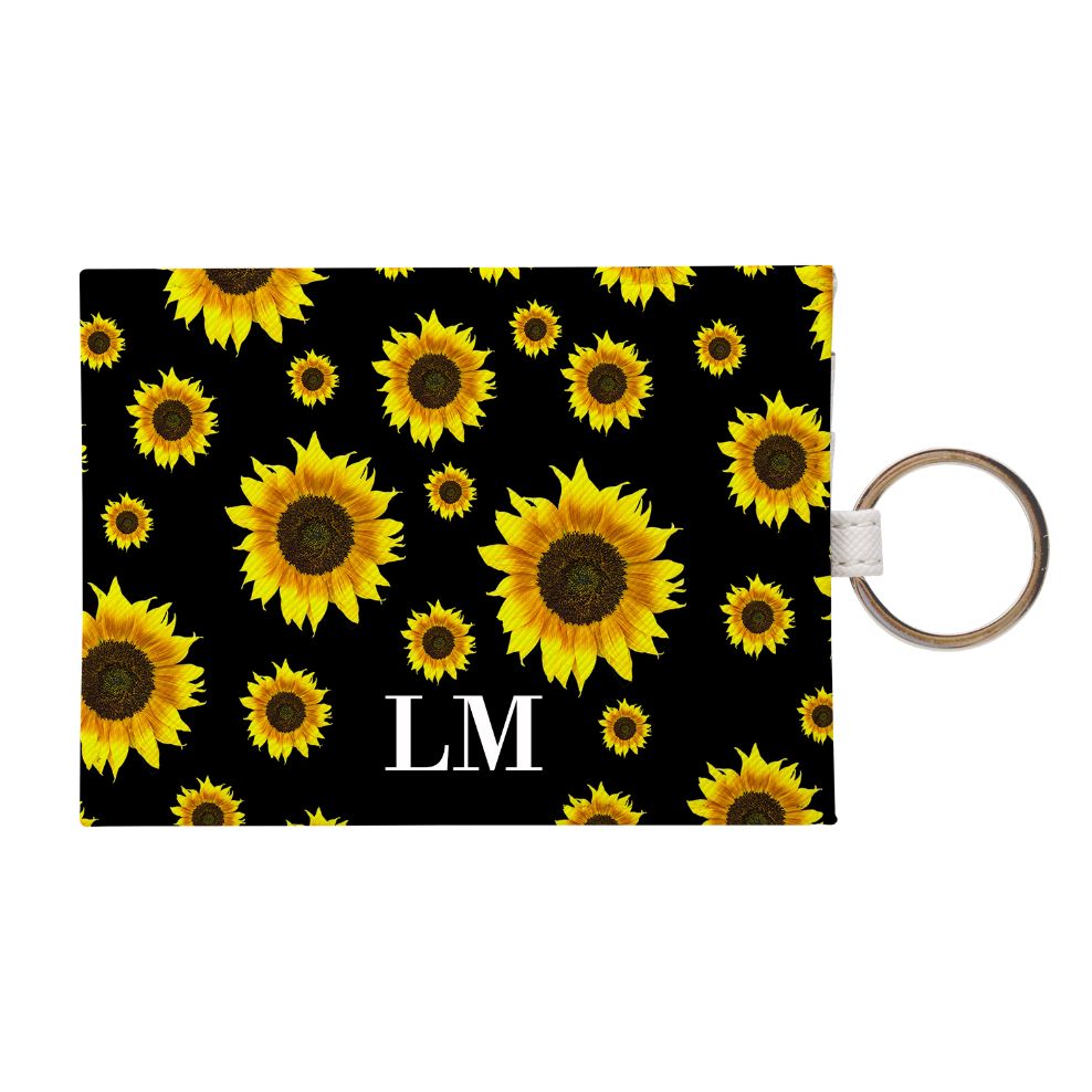 Personalised Sunflower Leather Card Holder