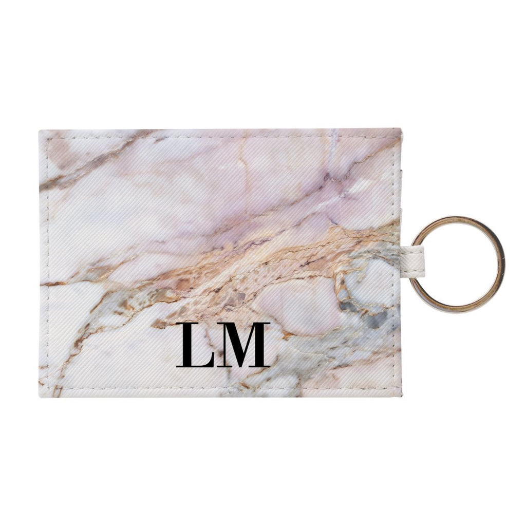 Personalised White Galaxy Marble Leather Card Holder