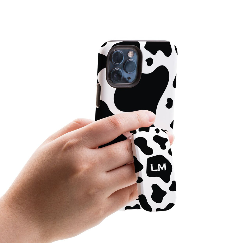 Personalised Cow Print Initials Clickit Phone grip