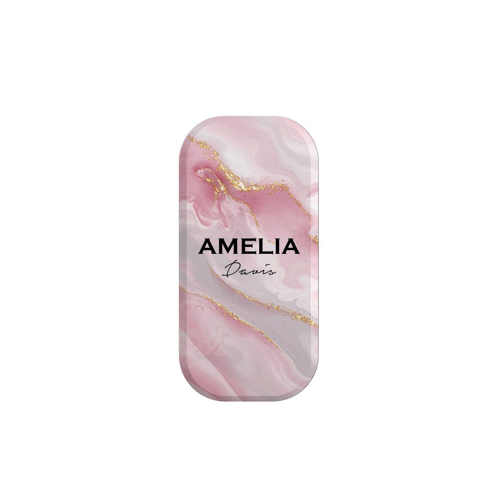 Personalised Luxe Pink Marble Name Clickit Phone grip