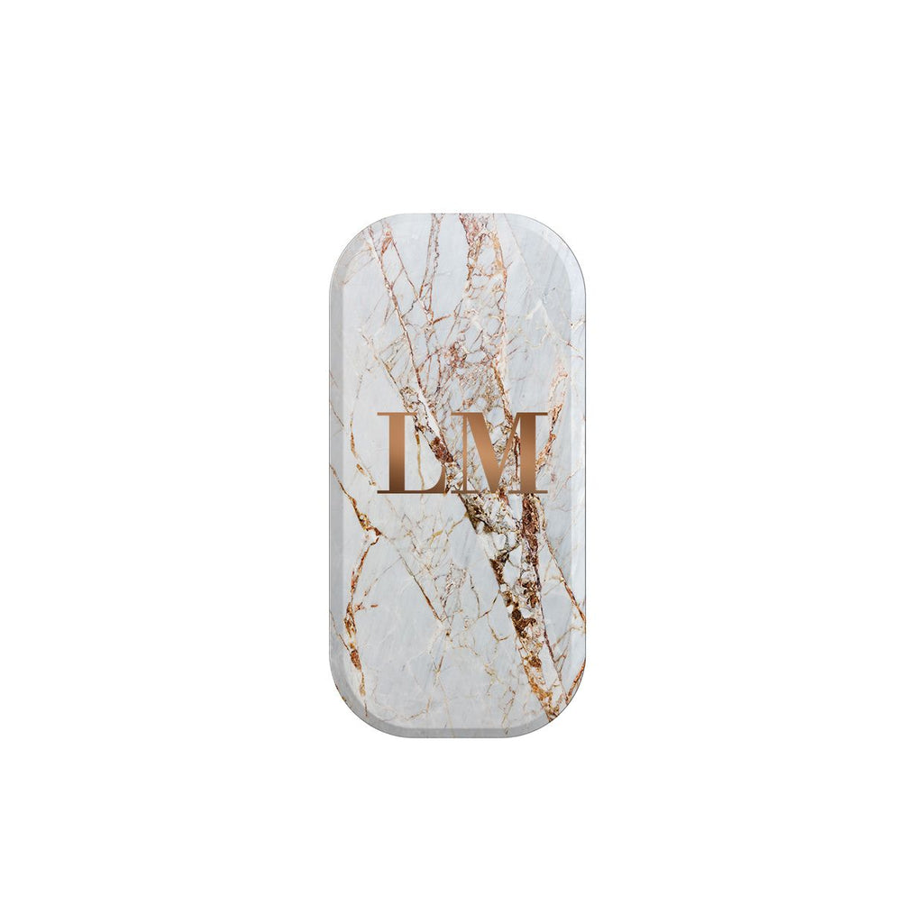 Personalised Cracked Marble Bronze Initial Clickit Phone grip