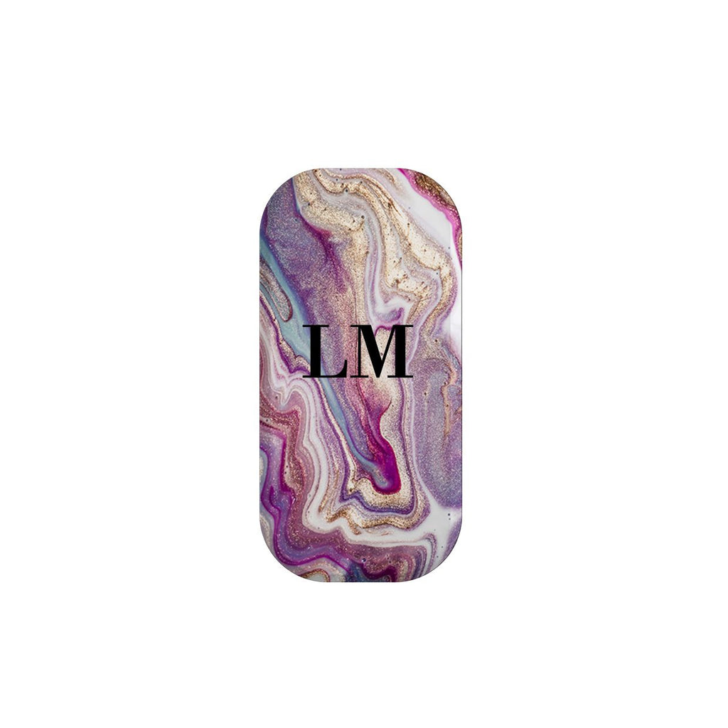 Personalised Violet Marble Initials Name Clickit Phone grip