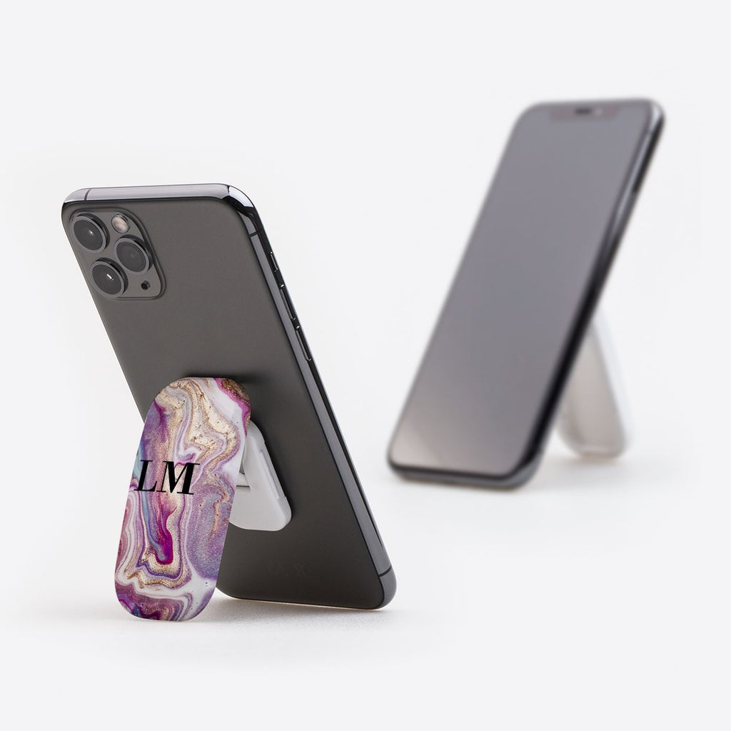 Personalised Violet Marble Initials Name Clickit Phone grip