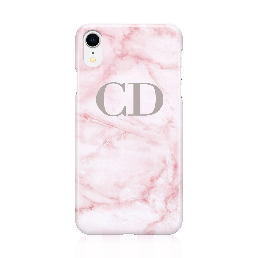 Personalised Cotton Candy Marble Initials iPhone XR Case