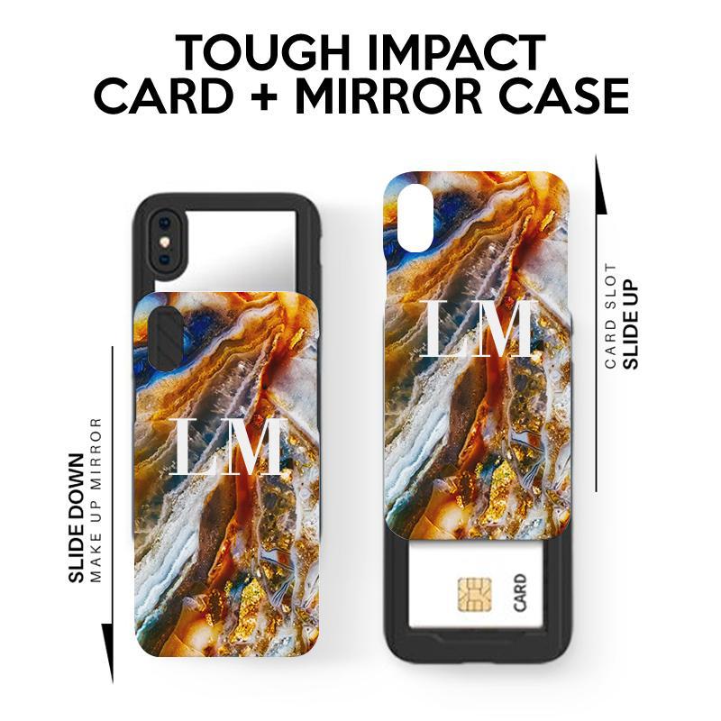 Personalised Colored Stone Marble Initials iPhone 11 Pro Case